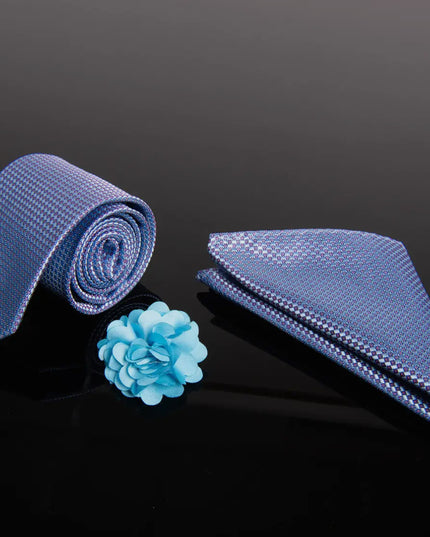 Pattern Necktie, Hanky & Lapel Pin Box Set