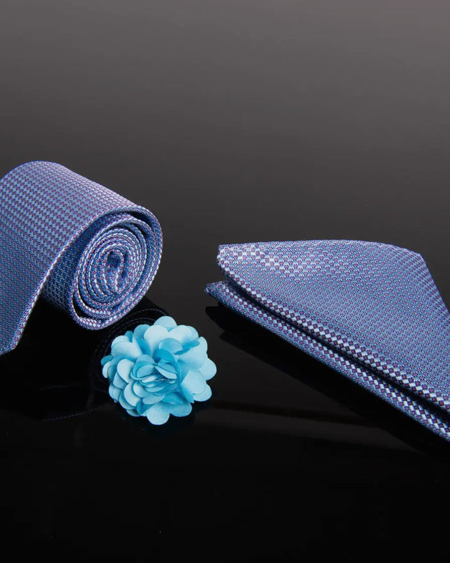 Pattern Necktie, Hanky & Lapel Pin Box Set