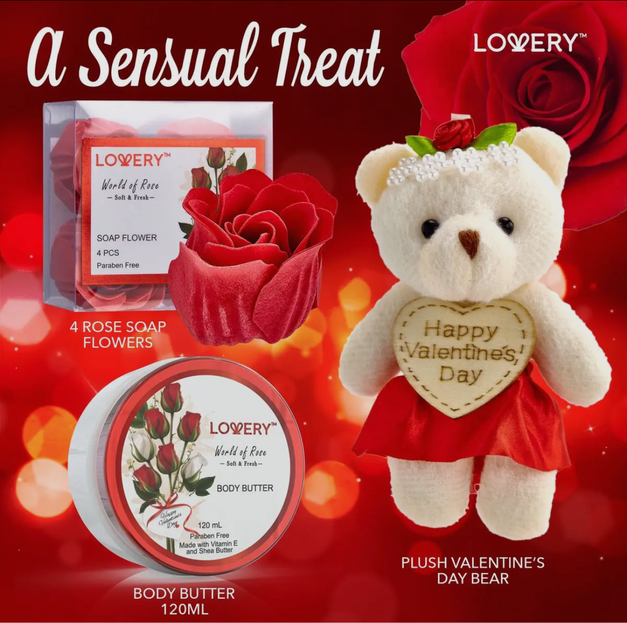 Red Rose Bath and Body Set