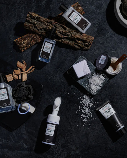 Luxury Spa Kit For Men, Sandalwood Oak Scented Bath Gift Set
