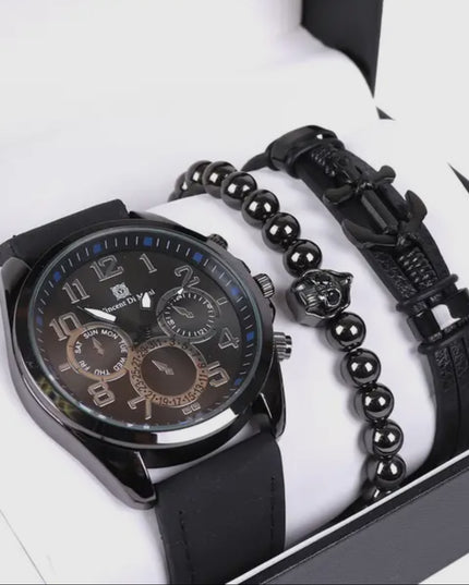 Men's Watch & Bracelet Gift Set