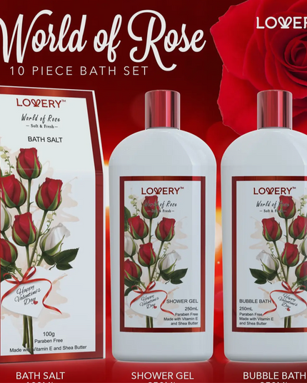 Red Rose Bath and Body Set