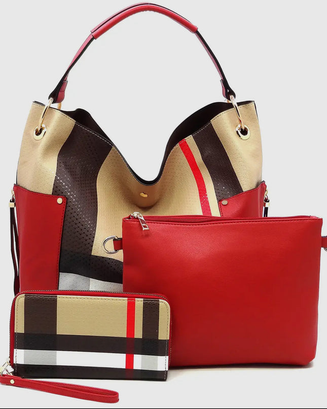 Tartan Plaid Check 3-in-1 Shoulder
Bag Hobo
