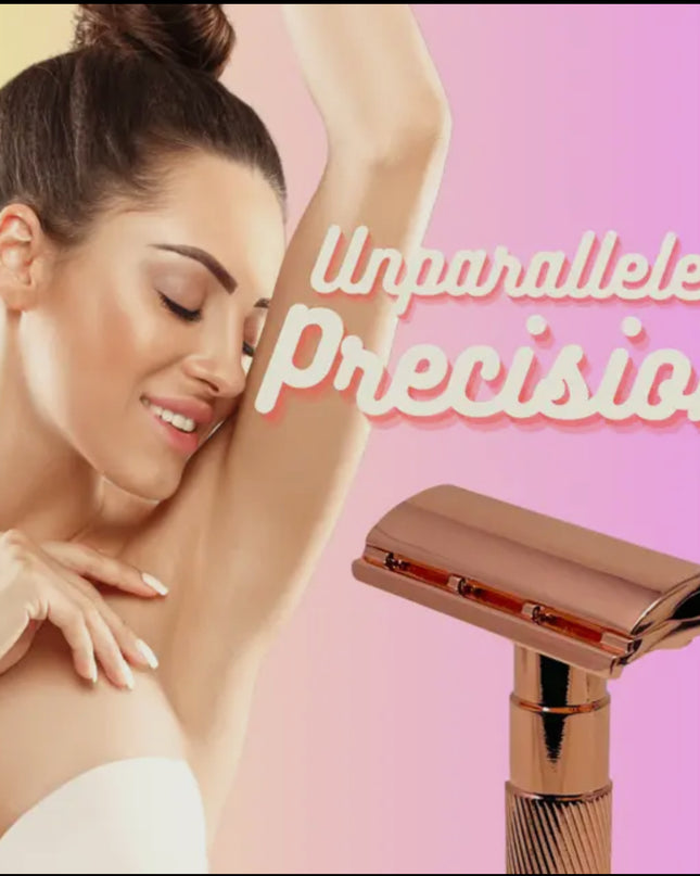 Women Rose Gold De Razor For Women Include Case and Blades