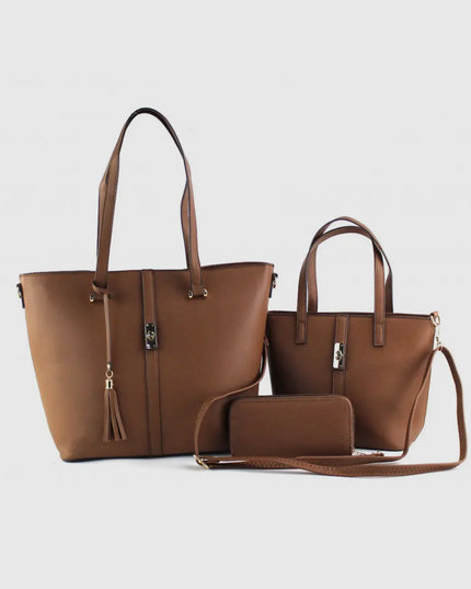 3-in-1 Large Tote-Crossbody Bag-Wallet Set