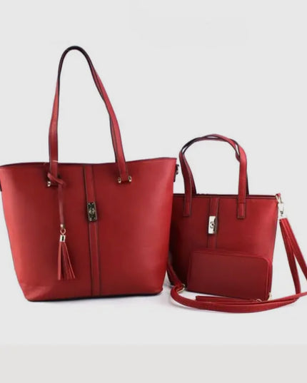 3-in-1 Large Tote-Crossbody Bag-Wallet Set