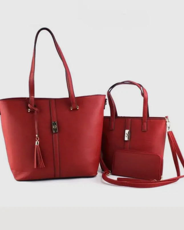 3-in-1 Large Tote-Crossbody Bag-Wallet Set
