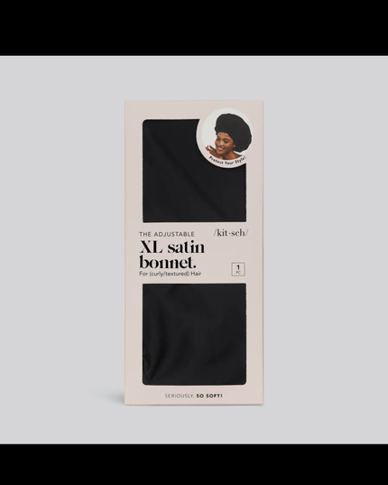Satin Sleep XI Adjustable Bonnet - Black