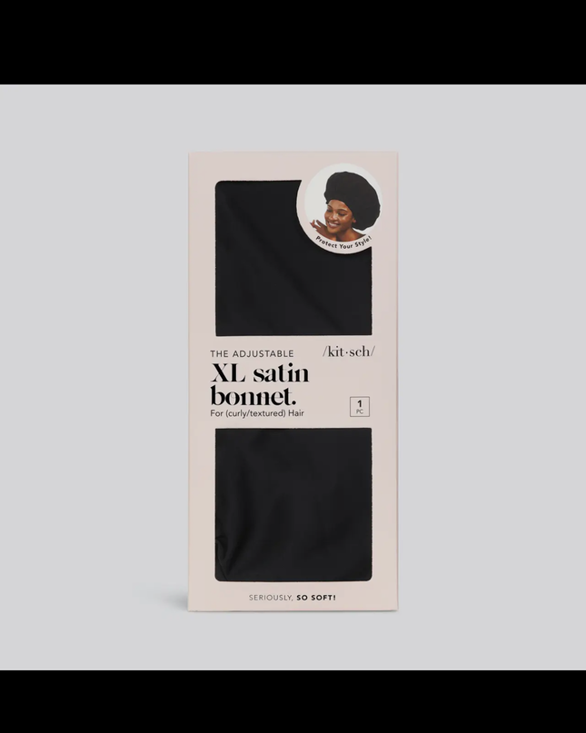 Satin Sleep XI Adjustable Bonnet - Black