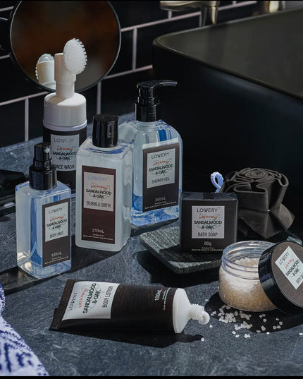 Luxury Spa Kit For Men, Sandalwood Oak Scented Bath Gift Set