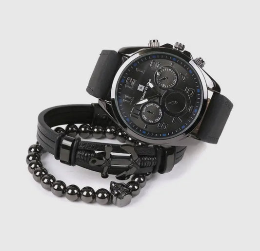 Men's Watch & Bracelet Gift Set