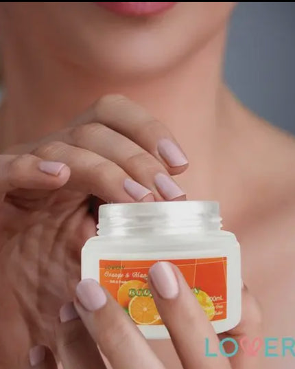 Home Spa Gift Basket in Orange Mango, Bath and Body Care Kit