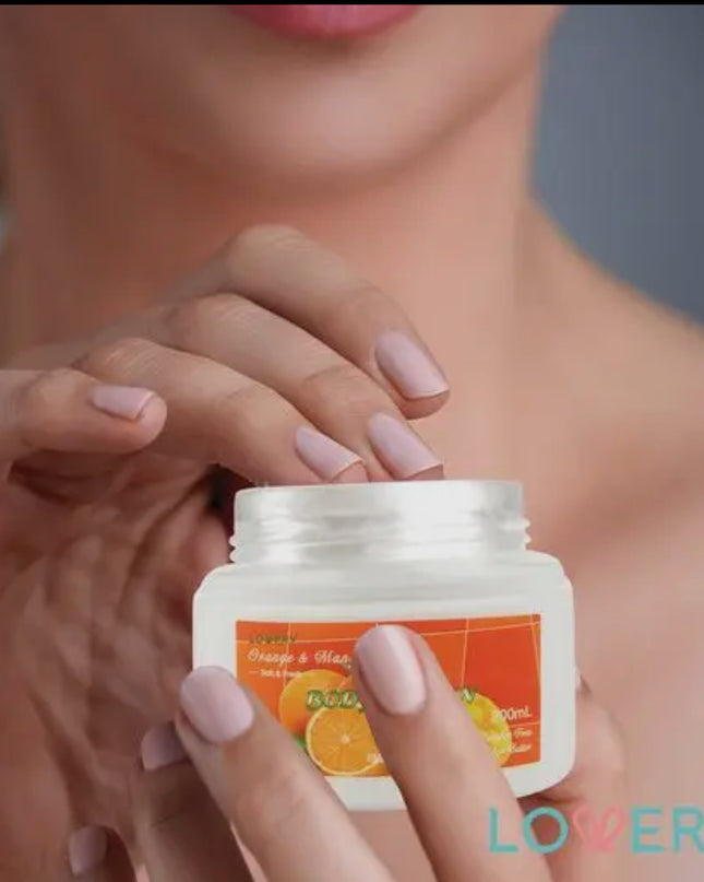 Home Spa Gift Basket in Orange Mango, Bath and Body Care Kit