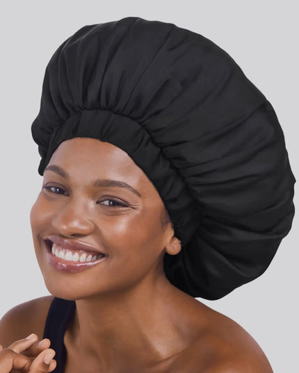 Satin Sleep XI Adjustable Bonnet - Black