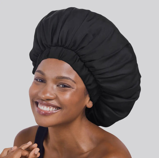 Satin Sleep XI Adjustable Bonnet - Black