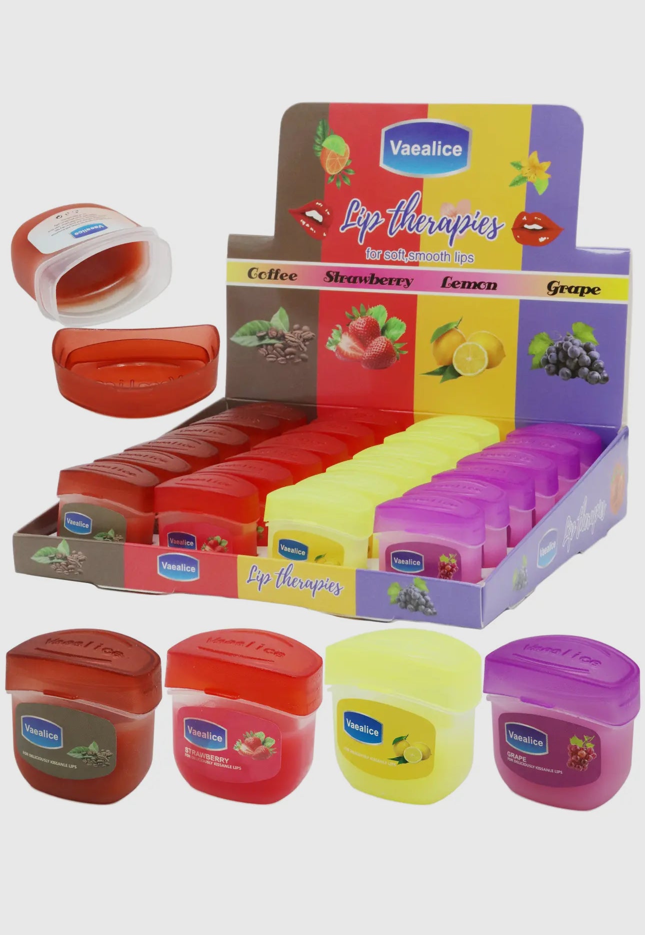 Fruity Lip Care Therapies Jelly Lip Balm - 24 Pcs