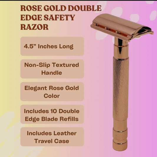 Women Rose Gold De Razor For Women Include Case and Blades