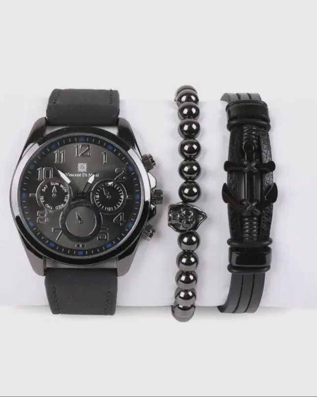 Men's Watch & Bracelet Gift Set