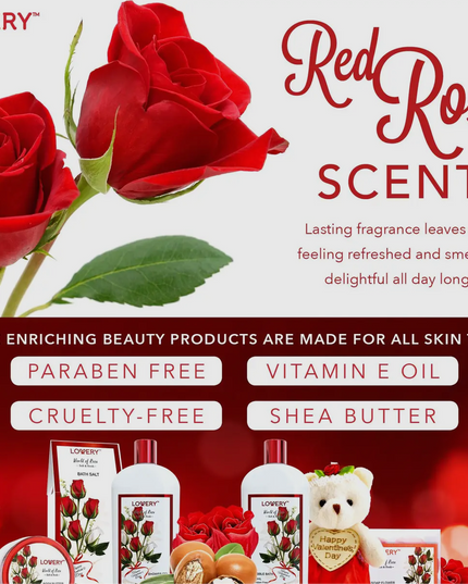 Red Rose Bath and Body Set
