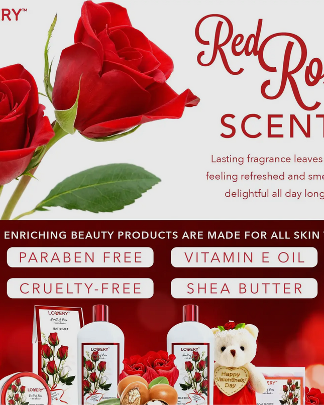 Red Rose Bath and Body Set