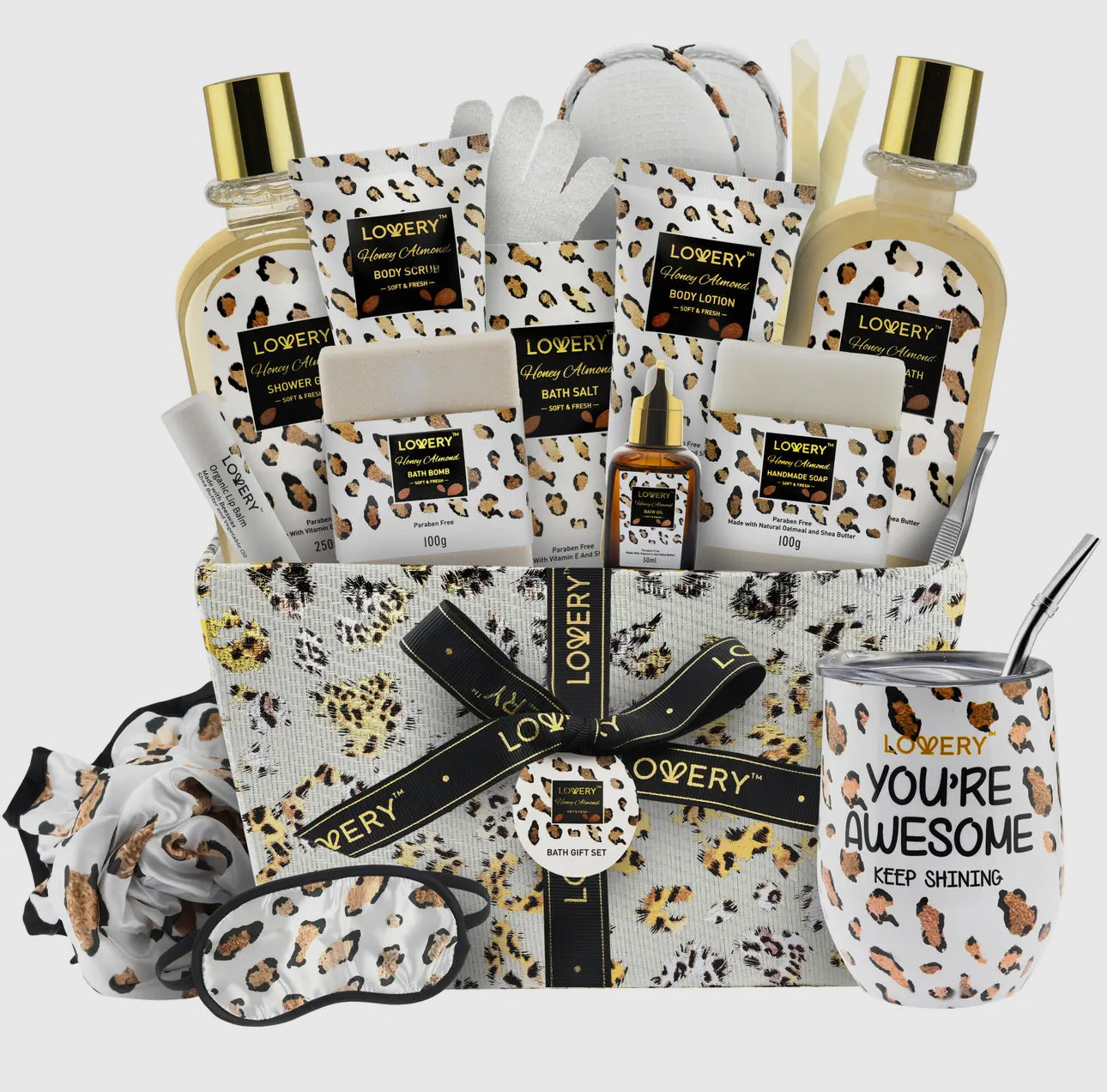 Home Spa Kit in Honey Almond Scent - Luxury
Bath Gift Basket