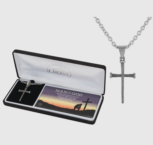 Man of God Necklace Cross Stainless Steel