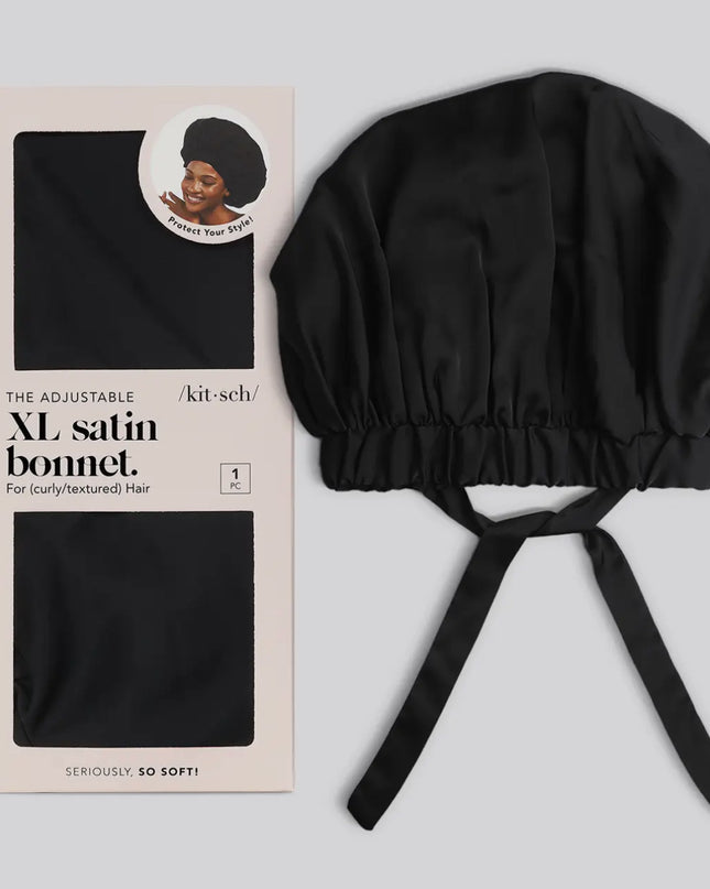 Satin Sleep XI Adjustable Bonnet - Black