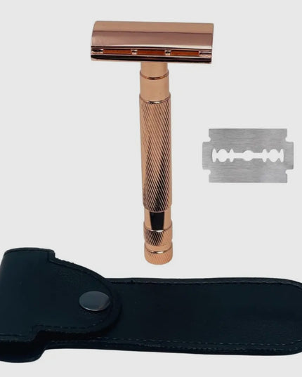 Women Rose Gold De Razor For Women Include Case and Blades